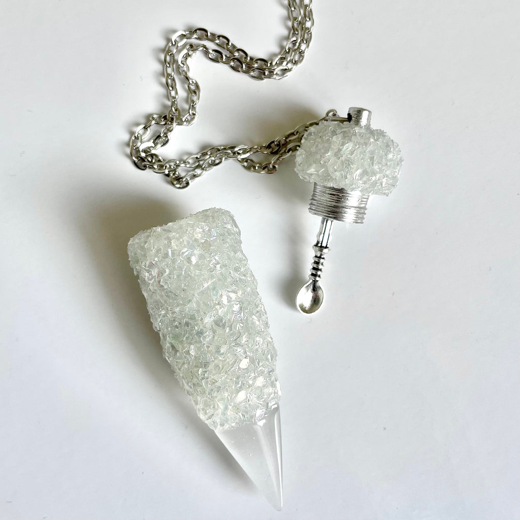 Crystal Stash Necklace With Spoon – Rave Fashion Goddess