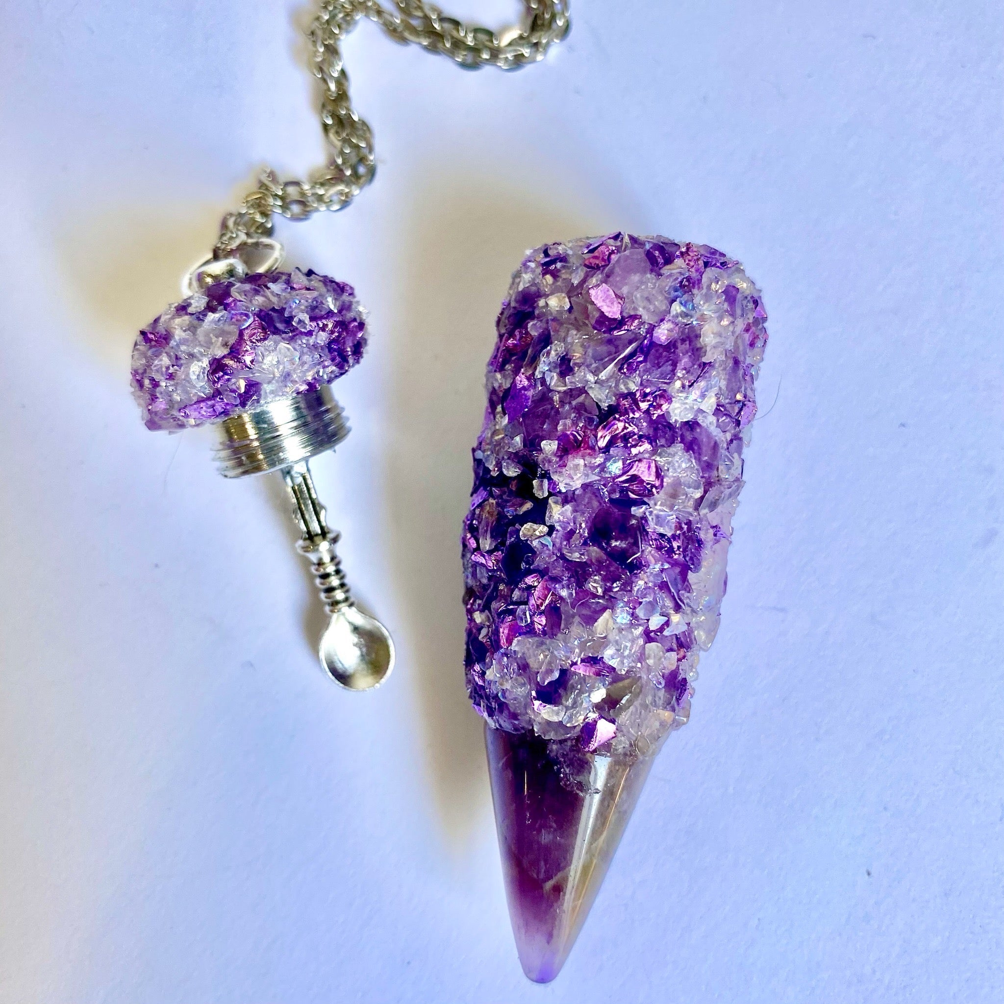 Crystal Stash Necklace With Spoon