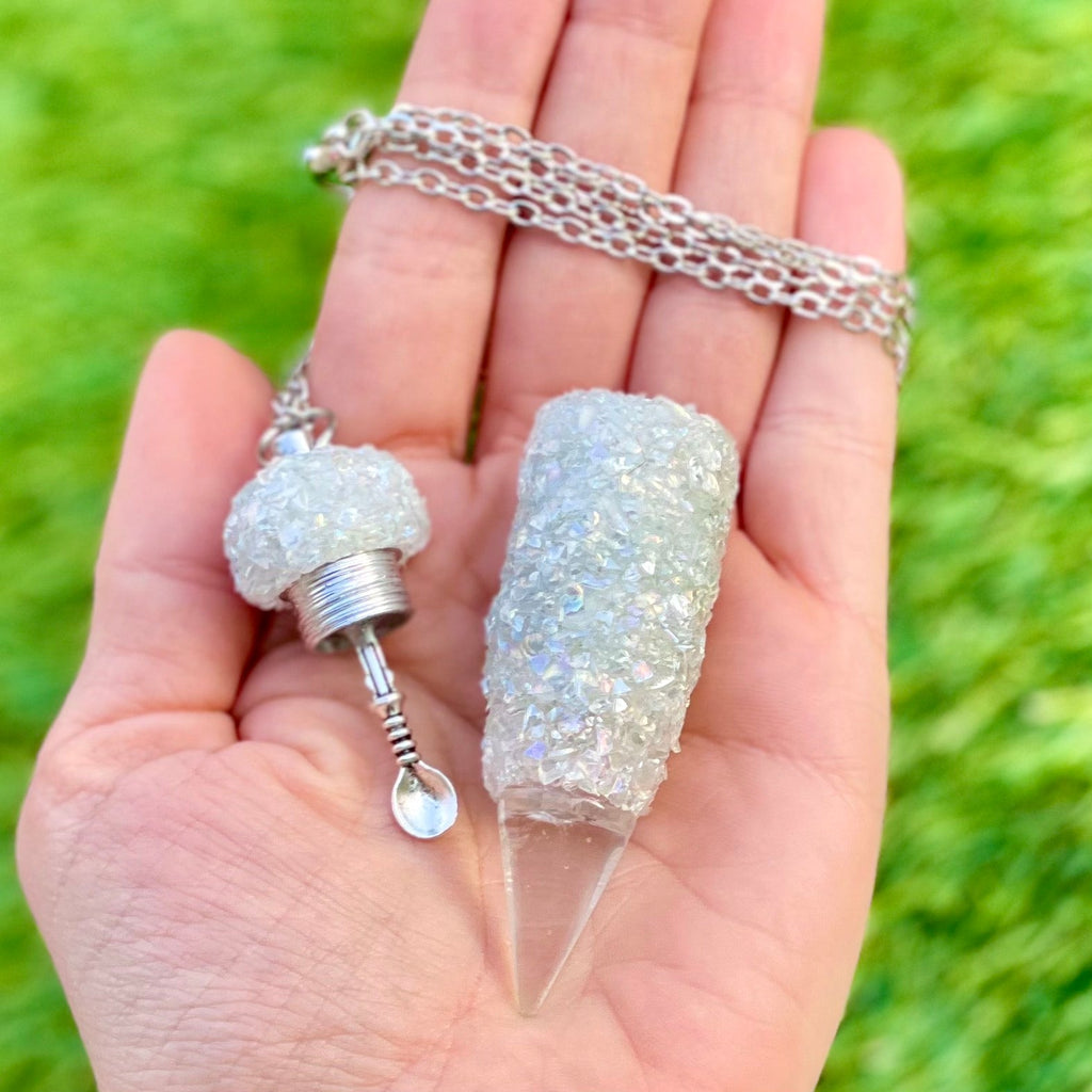 Crystal Stash Necklace With Spoon – Rave Fashion Goddess