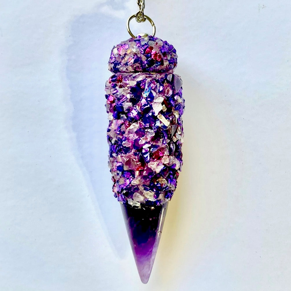 Spoon Pendant - Peacock Rainbow Stones – Rave Fashion Goddess