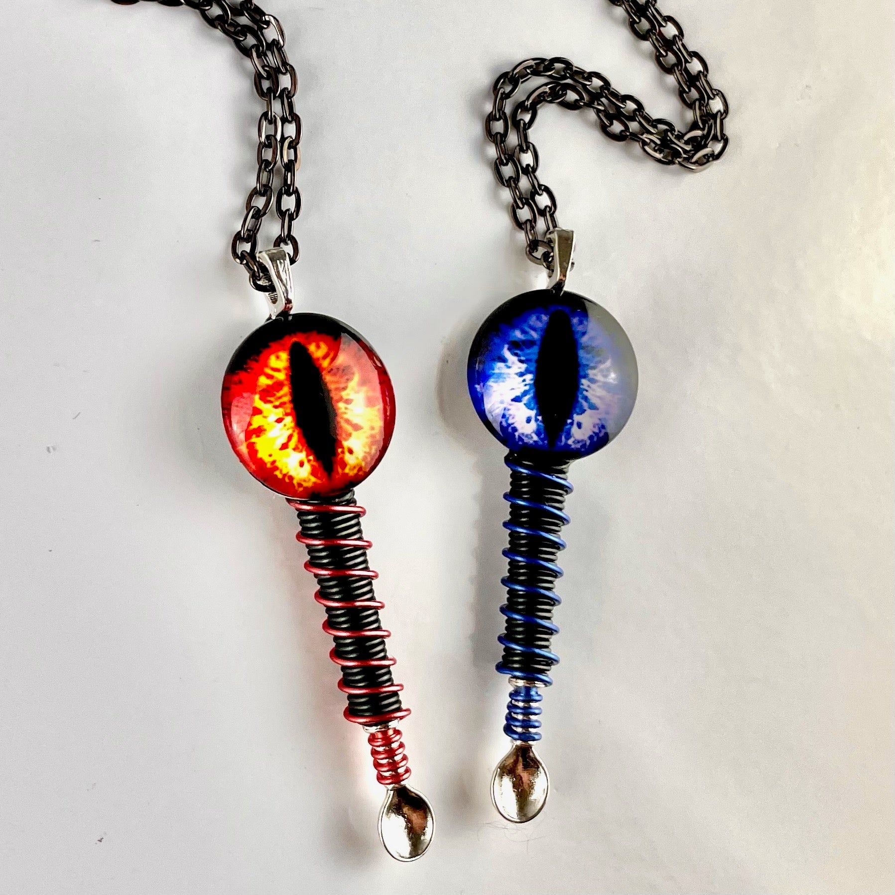 Spoon Pendant - Peacock Rainbow Stones – Rave Fashion Goddess