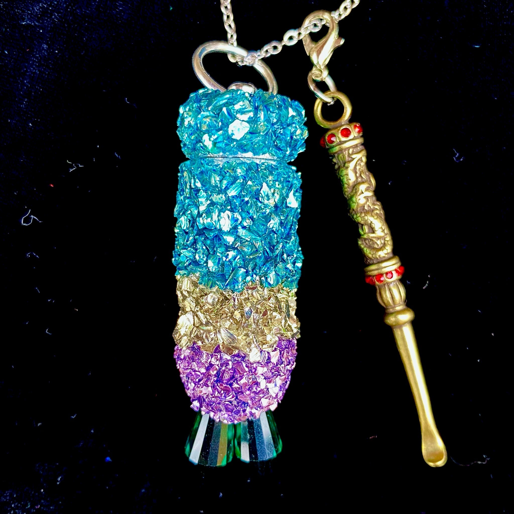 Rave Necklace Customized Pendant + Spoon Inside Lid