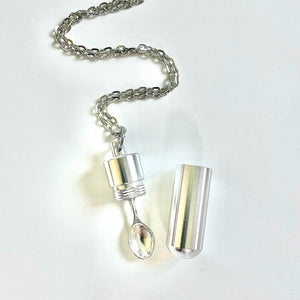 Snuff Necklace with Spoon - * WHITE Snuff Kits